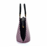 VK2130 PINK - Shell Set Bag With Houndstooth Design