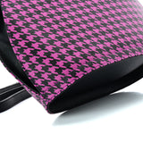 VK2130 PURPLE - Shell Set Bag With Houndstooth Design