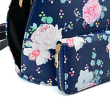 VK2131 BLUE - Shell Set Bag With Flowers And Special Handle Design