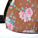 VK2131 KHAKI - Shell Set Bag With Flowers And Special Handle Design