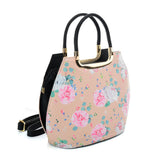 VK2131 LIGHT PINK - Shell Set Bag With Flowers And Special Handle Design