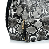 VK2136 GREY - Shell Set Bag With Snakeskin Pattern And Special Handle Design