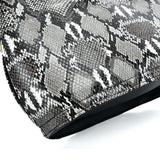 VK2136 GREY - Shell Set Bag With Snakeskin Pattern And Special Handle Design