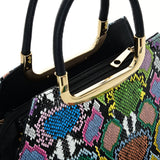 VK2136 MULTICOLOURL - Shell Set Bag With Snakeskin Pattern And Special Handle Design