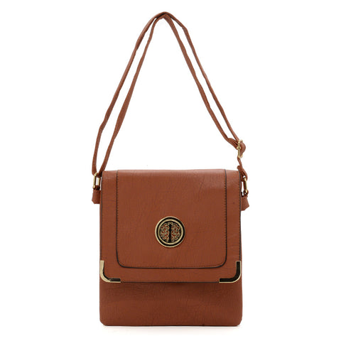 VK5020-1 Brown  -  Fashion Metal Corner Hasp Envepope Bags