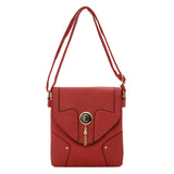 VK5023-1 Red -  Fashion Patchwork Enveiope Crossbody Bags With Tassel