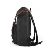 VK5041-1 Black  -  Fashion Pin Buckle Straps Detail Flap Backpacks