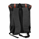 VK5041-1 Black  -  Fashion Pin Buckle Straps Detail Flap Backpacks