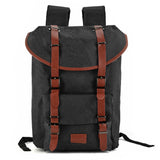 VK5041-1 Black  -  Fashion Pin Buckle Straps Detail Flap Backpacks
