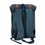 VK5041-1 Blue  -  Fashion Pin Buckle Straps Detail Flap Backpacks