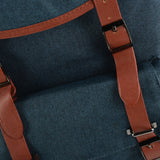 VK5041-1 Blue  -  Fashion Pin Buckle Straps Detail Flap Backpacks