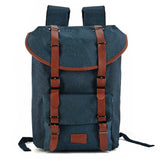 VK5041-1 Blue  -  Fashion Pin Buckle Straps Detail Flap Backpacks