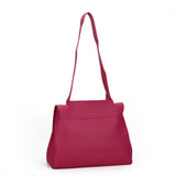 VK5117 Fushia  -  Fashion Women Smooth Solid Soft Shoulder Bag