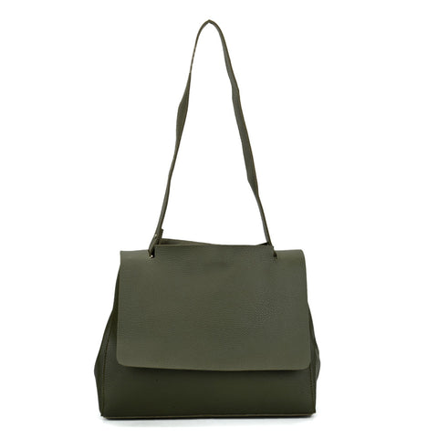 VK5117 Green  -  Fashion Women Smooth Solid Soft Shoulder Bag