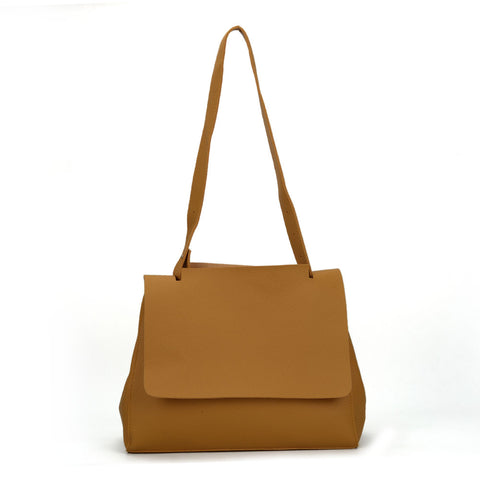 VK5117 Yellow -  Fashion Women Smooth Solid Soft Shoulder Bag