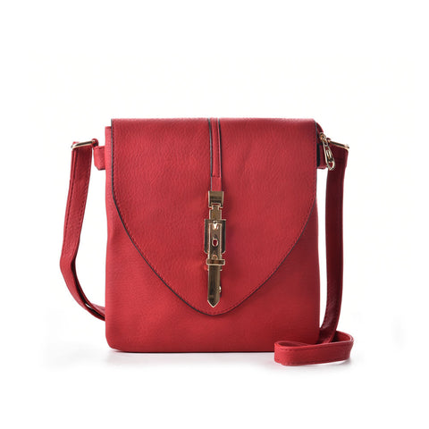 VK5154 Red  - Fashion Metal Buckle Ddecoration Envelope Bags