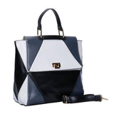 VK5177 Blue - Diamond Pattern Patchwok Women Handbag