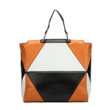 VK5177 Brown - Diamond Pattern Patchwok Women Handbag