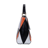 VK5177 Orange - Diamond Pattern Patchwok Women Handbag