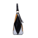VK5177 Yellow - Diamond Pattern Patchwok Women Handbag