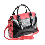 VK5181 Red - Fashion Crocodile Pattern Women Patchwork Handbag
