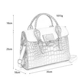 VK5181 Red - Fashion Crocodile Pattern Women Patchwork Handbag