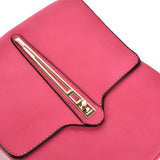 VK5267 Fushia - Metal Lock Decoration Cross Body Bag