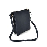 VK5268 Blue - Women Zipper Cross Body Bag With Lock Detail
