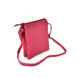VK5268 Fushia - Women Zipper Cross Body Bag With Lock Detail