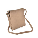 VK5268 Grey - Women Zipper Cross Body Bag With Lock Detail