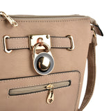 VK5268 Grey - Women Zipper Cross Body Bag With Lock Detail