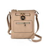 VK5268 Grey - Women Zipper Cross Body Bag With Lock Detail