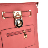 VK5268 Pink - Women Zipper Cross Body Bag With Lock Detail