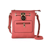 VK5268 Pink - Women Zipper Cross Body Bag With Lock Detail