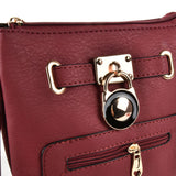 VK5268 Red - Women Zipper Cross Body Bag With Lock Detail