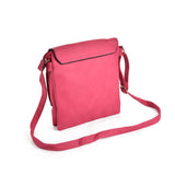 VK5269 Fushia - Lock Detail Boxy Cross Body Bag With Strap