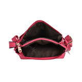 VK5269 Fushia - Lock Detail Boxy Cross Body Bag With Strap