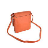 VK5269 Orange - Lock Detail Boxy Cross Body Bag With Strap