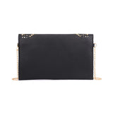VK5292 Black - Studded Hollow Clutch Bag With Chain Shoulder Strap