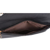 VK5292 Black - Studded Hollow Clutch Bag With Chain Shoulder Strap