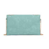 VK5292 Green - Studded Hollow Clutch Bag With Chain Shoulder Strap