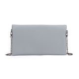 VK5295 Blue - Studded Detail Envelope Clutch Bag With Chain Strap