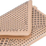 VK5295-GOD - Studded Detail Envelope Clutch Bag With Chain Strap