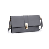 VK5304 Grey -  Elegant Women Solid Portable Handbag