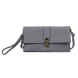 VK5304 Grey -  Elegant Women Solid Portable Handbag