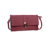 VK5304 Red -  Elegant Women Solid Portable Handbag