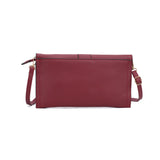 VK5304 Red -  Elegant Women Solid Portable Handbag