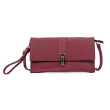 VK5304 Red -  Elegant Women Solid Portable Handbag