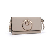 VK5305 Beige - Women Solid Metal Decoration Handbag