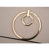VK5305 Beige - Women Solid Metal Decoration Handbag
